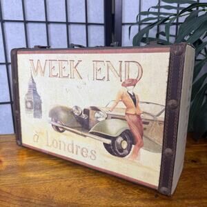 Vintage Storage Box Weekend Retro London Trunk Case